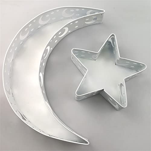 Crescent Moon Star Tray Ramadan Eid Mubarak Trays Platters,Pastry Tray Tableware Dessert Food Storage Container Display Holder for Party (A6)