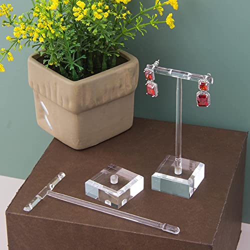 MILEVO Earrings,eardrop,dangler,Jewelry T Bar - Small Acrylic Earring Tree Stand | Earring Display for Selling Jewelry, Earring T Stand Jewelry Display, Stud Earring Holder Stand