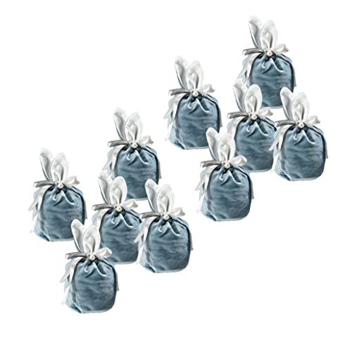 MILEVO Jewellery Drawstring Bags, 10PCS Blue Flannelette Gift Bag, Jewelry Pouches with Drawstring,Candy Bag for Wedding Packaging ( Color : Blue )