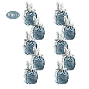 MILEVO Jewellery Drawstring Bags, 10PCS Blue Flannelette Gift Bag, Jewelry Pouches with Drawstring,Candy Bag for Wedding Packaging ( Color : Blue )