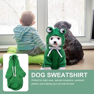 Dog Hoodie Dog Sweatshirt: Dog Hoodie Coat Winter Sweatshirt Frog Style Pet Warm Jacket Warm Puppy Costume Windproof Dog Clothes Soft Sweater Puppy Sweatshirt