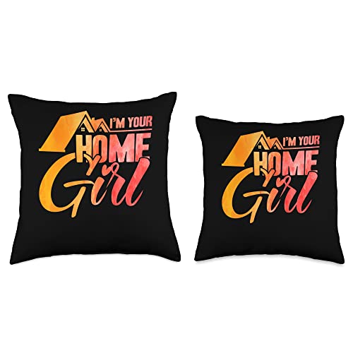 Real Estate Agent Broker Realtor I'm Your Home Girl Watercolor Throw Pillow, 16x16, Multicolor