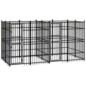 loibinfen outdoor heavy duty dog kennel, steel dog playpen,78.7" height portable dog fence, dog crate cage kennel outdoor dog house, dog exercise pen for small/medium/large dogs, 79.3 ft²
