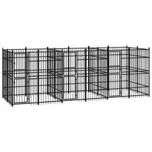 loibinfen outdoor heavy duty dog kennel, steel dog playpen,78.7" height portable dog fence, dog crate cage kennel outdoor dog house, dog exercise pen for small/medium/large dogs, 119 ft²