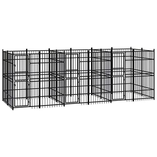 loibinfen Outdoor Heavy Duty Dog Kennel, Steel Dog Playpen,78.7" Height Portable Dog Fence, Dog Crate Cage Kennel Outdoor Dog House, Dog Exercise Pen for Small/Medium/Large Dogs, 119 ft²