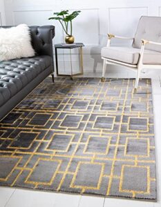 rugs.com marilyn monroe™ glam trellis collection rug – 5' x 8' gray gold medium rug perfect for bedrooms, dining rooms, living rooms