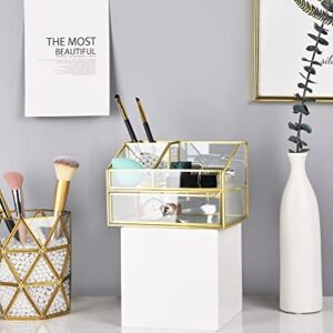 N/A Cosmetic Storage Box Dresser Jewelry with Lid Shelf Multipurpose Desktop Decor