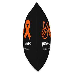 Peace Love Cure Kidney Cancer Awareness Designs Heart Orange Ribbon Peace Love Cure Kidney Cancer Awareness Throw Pillow, 18x18, Multicolor