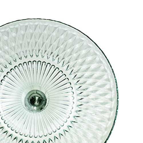 Amici Home Rochester Footed Glass Cake Stand | Round Vintage Style Cake Plate | Serving Platter for Cupcakes, Cookies, Birthday Cake | Dessert Display Stand for Parties, Weddings, and Gift (Green)