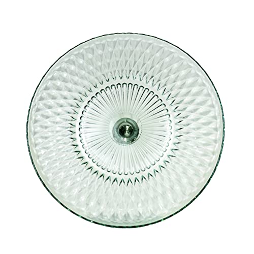 Amici Home Rochester Footed Glass Cake Stand | Round Vintage Style Cake Plate | Serving Platter for Cupcakes, Cookies, Birthday Cake | Dessert Display Stand for Parties, Weddings, and Gift (Green)