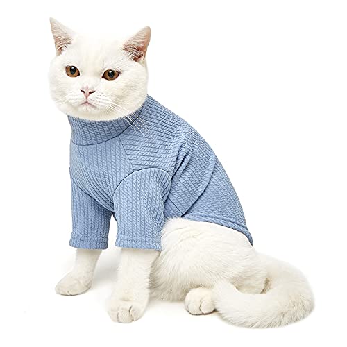 Female Dog Sweaters Cats Color Pure Breathable Clothes High-Neck Dogs Two-Legged Pet Clothes