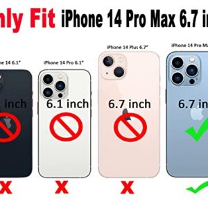 Qokey Compatible with iPhone 14 Pro Max Case 6.7",Cute Laser Gradual Bling Love Heart Glitter Clear+Translucent Card Soft Wave Frame Anti-Falling 3D Thick Shockproof Phone Cover(for 14 Pro Max 6.7")