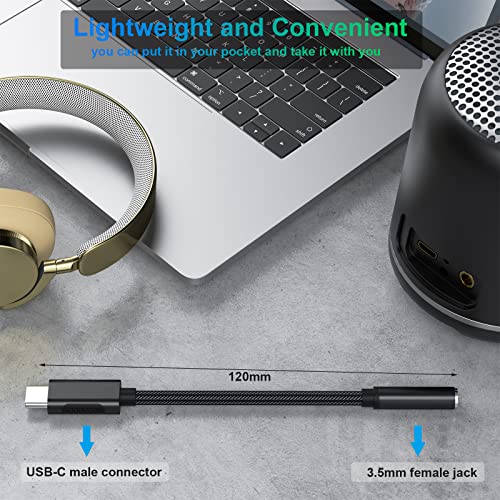 COOYA USB C to 3.5mm Audio Adapter for iPone 15 Pro Max iPad 10th Google Pixel 8 7 Headphone Adapter Type C to Aux Dongle Stereo Earphone Connector for Samsung S23 FE S22 S21 Fold Flip5 A54 OnePlus 11