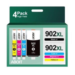 902xl ink cartridges combo pack high-yield, replacement for hp 902 ink cartridges compatible for hp officejet pro 6978 6968 6958 6960 6970 6962 printers (4-pack)