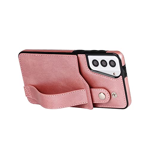 Phone Case Cover Compatible with Samsung Galaxy S21 Plus Leather Wallet Phone Case Stand Wrist Strap Phone Case Adjustable Wrist Strap Phone Case Compatible with Samsung Galaxy S21 Plus Bags Sleeves (