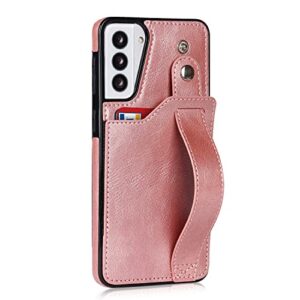 Phone Case Cover Compatible with Samsung Galaxy S21 Plus Leather Wallet Phone Case Stand Wrist Strap Phone Case Adjustable Wrist Strap Phone Case Compatible with Samsung Galaxy S21 Plus Bags Sleeves (