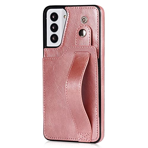 Phone Case Cover Compatible with Samsung Galaxy S21 Plus Leather Wallet Phone Case Stand Wrist Strap Phone Case Adjustable Wrist Strap Phone Case Compatible with Samsung Galaxy S21 Plus Bags Sleeves (