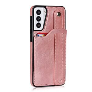 Phone Case Cover Compatible with Samsung Galaxy S21 Plus Leather Wallet Phone Case Stand Wrist Strap Phone Case Adjustable Wrist Strap Phone Case Compatible with Samsung Galaxy S21 Plus Bags Sleeves (