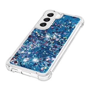 Phone Case Cover Glitter Case Compatible with Samsung Galaxy S22 Case Compatible with Women Girls Girly Sparkle Liquid Luxury Floating Quicksand Transparent Soft TPU Phone Case Bags Sleeves (Color :