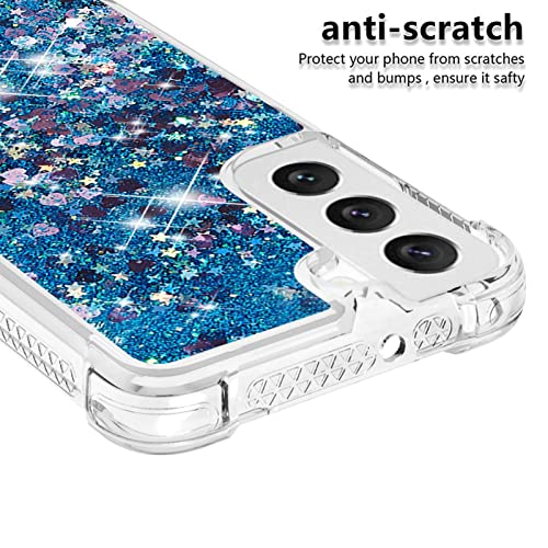 Phone Case Cover Glitter Case Compatible with Samsung Galaxy S22 Case Compatible with Women Girls Girly Sparkle Liquid Luxury Floating Quicksand Transparent Soft TPU Phone Case Bags Sleeves (Color :