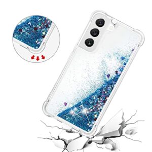 Phone Case Cover Glitter Case Compatible with Samsung Galaxy S22 Case Compatible with Women Girls Girly Sparkle Liquid Luxury Floating Quicksand Transparent Soft TPU Phone Case Bags Sleeves (Color :