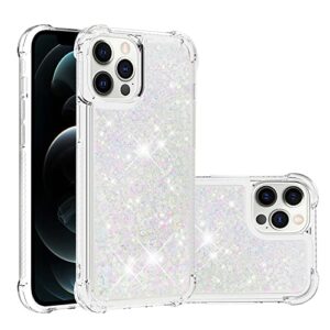 phone case cover glitter case compatible with iphone 12 pro max case compatible with women girls girly sparkle liquid luxury floating quicksand transparent soft tpu phone case bags sleeves (color : s