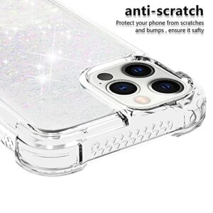 Phone Case Cover Glitter Case Compatible with iPhone 12 Pro Max Case Compatible with Women Girls Girly Sparkle Liquid Luxury Floating Quicksand Transparent Soft TPU Phone Case Bags Sleeves (Color : S