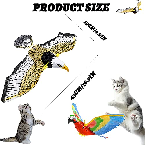 Simulation Bird Interactive Cat Toy, Cat Chew Toys for Indoor Cats, Automatic Hanging Eagle Flying Bird Funny Cat Interactive Toy Supplies for Cats Kitten Play Chase Exercise