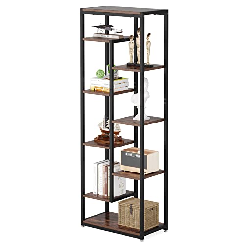 Tribesigns 70.8 Inch Tall Bookshelf, 8-Tier Industrial Open Bookcase, Metal Etagere Bookcase Storage Display Shelf Unit for Living Room Bedroom Home Office (1)