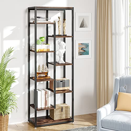 Tribesigns 70.8 Inch Tall Bookshelf, 8-Tier Industrial Open Bookcase, Metal Etagere Bookcase Storage Display Shelf Unit for Living Room Bedroom Home Office (1)