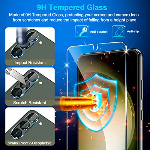 [3+3 Pack] for Samsung Galaxy S23 Screen Protector, 9H Tempered Glass, Ultrasonic Fingerprint Compatible, HD Clear Case Friendly for Samsung S23 Glass Screen Protector 5G