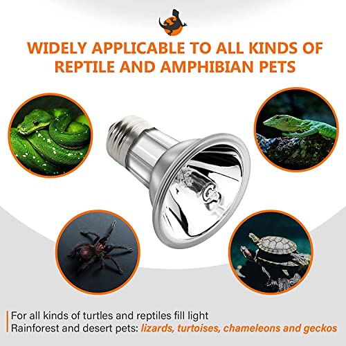 Simple Deluxe 4-Pack Reptile UV Bulb 75W, UVA & UVB Full Spectrum Sun Lamp with 4 Replacement Mini Bulbs, for Lizard/Reptiles/Snacks/Tortoise, Amphibian Pets