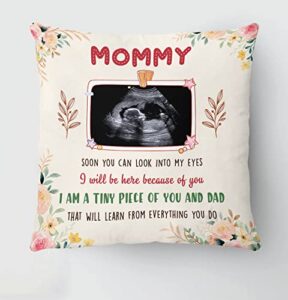 personalized square pillow for new mommy mom to be from the baby bump pregnancy gifts soon you can look at into my eyes custom name & photo double sided sofa couch cushion on birthday