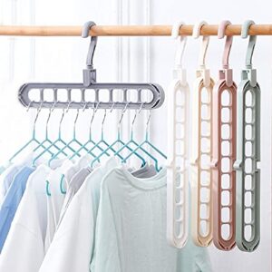 askfairy 5pcs multifunctional foldable hanger with 9 holes space saving hangers for heavy clothes, shirts pants dresses coats