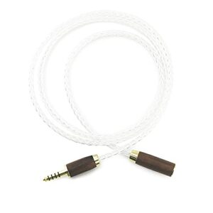 NewFantasia 4.4mm Balanced Male to 4.4mm Balanced Female Headphone Audio Adapter Cable 8 Cores 6N OCC Copper Single Crystal Silver Plated Wire Walnut Wood Shell 4.4mm Extension Cord 4.9ft