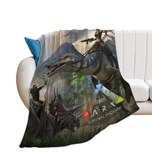 ark survival evolved anime soft throw blanket warm air conditioner towel blankets cute home decor for bed sofa 50"x60"