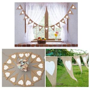 ZJHYXYH 3 Pack Natural Linen Love Heart Background Decoration Supplies Wedding Party Various Festive Decorations