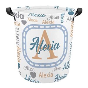 personalized laundry baskets, custom laundry hamper collapsible clothes storage basket with handle for bathroom living room bedroom kids toys