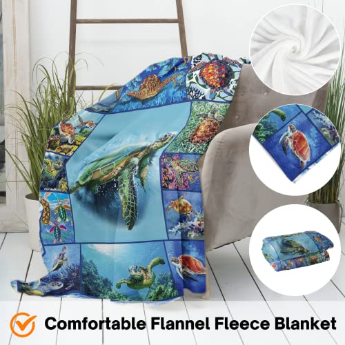 Turtle Blanket Adult Sea Turtle Blankets and Throws for Turtle Lovers Ocean Animals Coastal Throw Blanket for Teen Girls Women Soft Lightweight Flannel Gifts Blanket for Couch Sofa, 40''x50''