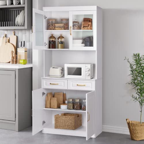 VOWNER 71" Kitchen Storage Cabinet, Freestanding Kitchen Pantry Storage ...