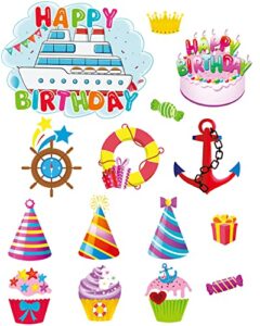15pcs cruise door magnets birthday reusable cruise door decorations magnetic, many interesting cruise door magnets accessories for refrigerator ship carnival party birthday door sticker must-haves