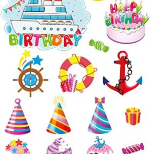 15Pcs Cruise Door Magnets Birthday Reusable Cruise Door Decorations Magnetic, Many Interesting Cruise Door Magnets Accessories for Refrigerator Ship Carnival Party Birthday Door Sticker Must-Haves