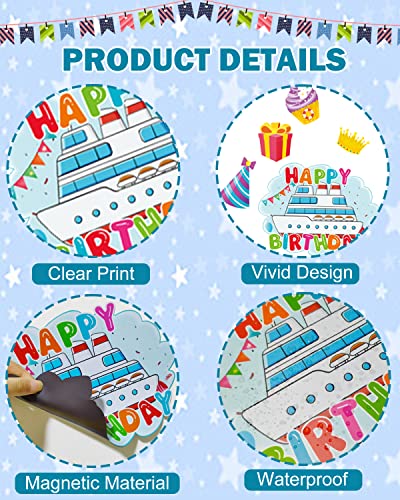 15Pcs Cruise Door Magnets Birthday Reusable Cruise Door Decorations Magnetic, Many Interesting Cruise Door Magnets Accessories for Refrigerator Ship Carnival Party Birthday Door Sticker Must-Haves