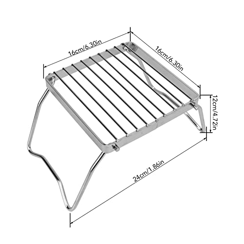 Portable Camping Grill Grate,Campfire Grill, Folding Campfire Grill Stainless Steel Collapsible Camping Stove Grate Rack Net for Barbecue Picnic Camping Backpacking