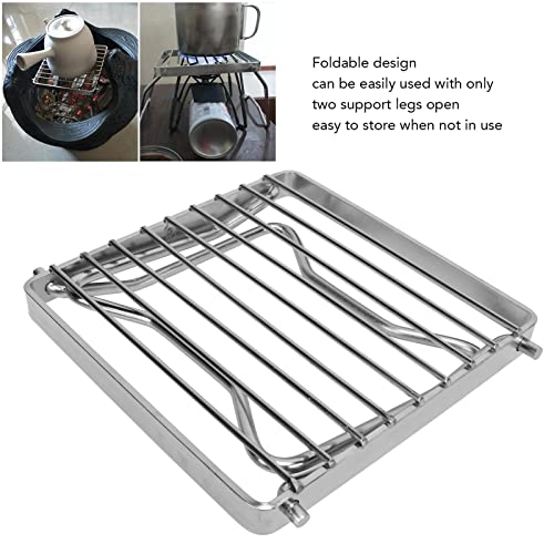 Portable Camping Grill Grate,Campfire Grill, Folding Campfire Grill Stainless Steel Collapsible Camping Stove Grate Rack Net for Barbecue Picnic Camping Backpacking