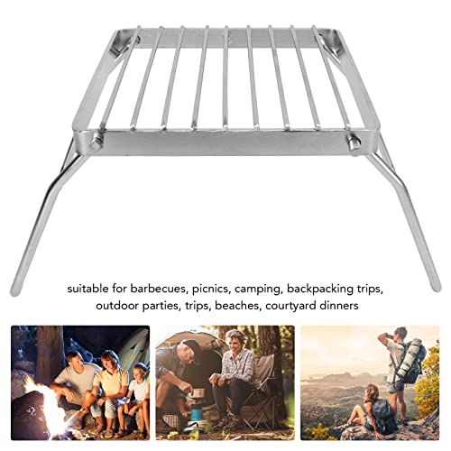 Portable Camping Grill Grate,Campfire Grill, Folding Campfire Grill Stainless Steel Collapsible Camping Stove Grate Rack Net for Barbecue Picnic Camping Backpacking