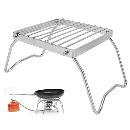 Portable Camping Grill Grate,Campfire Grill, Folding Campfire Grill Stainless Steel Collapsible Camping Stove Grate Rack Net for Barbecue Picnic Camping Backpacking