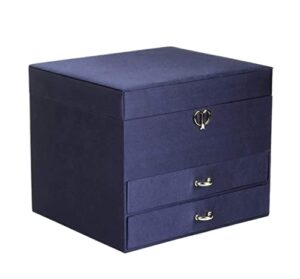 kyusar jewelry case jewelry boxes 3-layer silk surface velvet jewelry organizer box jewelry display storage case small 2 watch pillow box. jewelry organizer ( color : onecolor , size : 23x20x19cm )