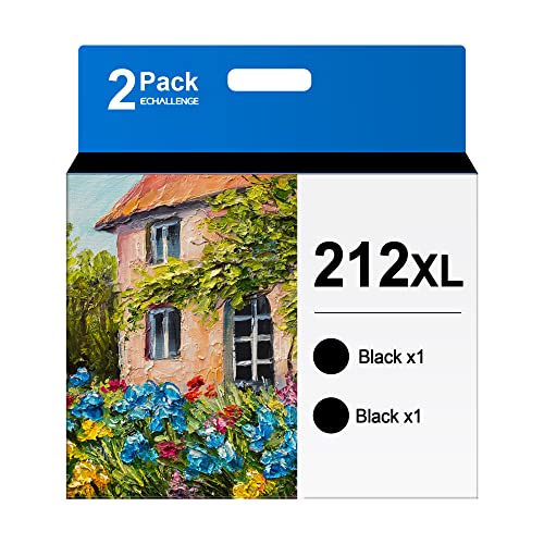 212 212XL T212XL Ink Cartridges -2 Black Combo Remanufactured Ink Replacement for Epson 212 Ink Cartridges Black for Expression Home XP-4100 XP-4105 Workforce WF-2830 WF-2850 Printer