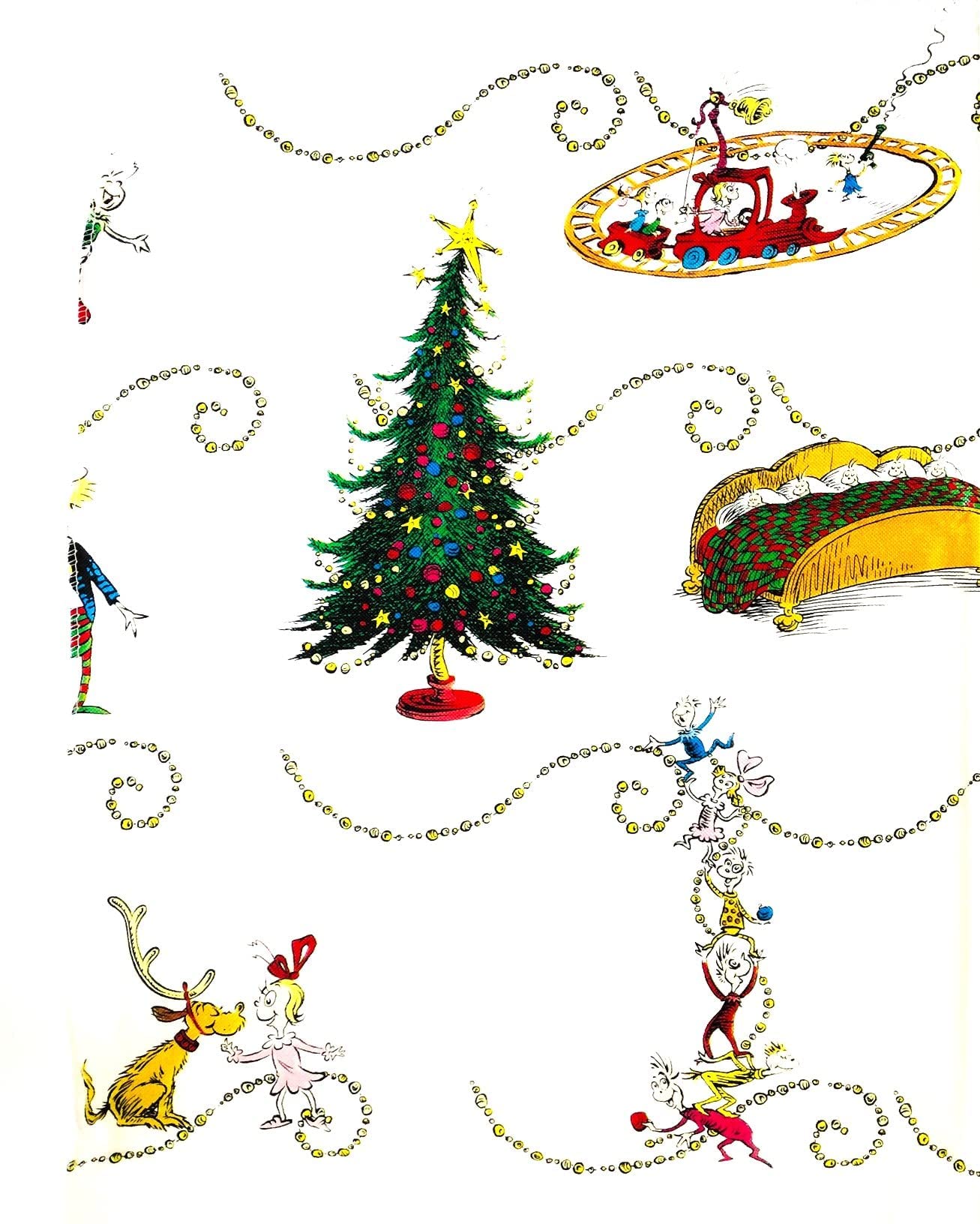 Designware Christmas Grinchmas Cindy Lou Whoville Party Decoration Vinyl Tablecover (52 Inches x 70 Inches)